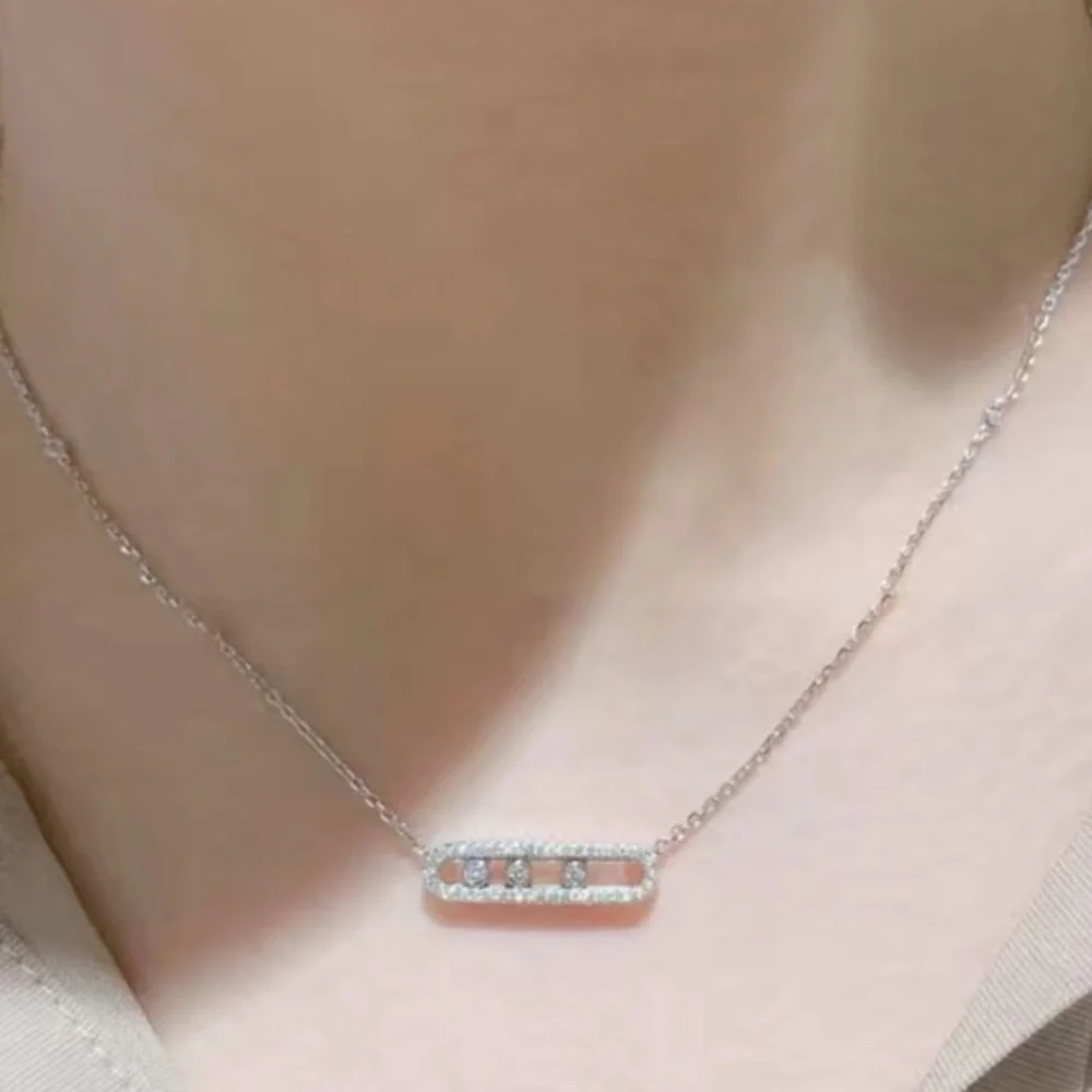 NEW Rose Gold Rhinestone Bar Necklace – Dainty & Elegant